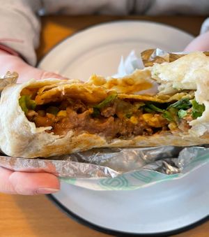 inside crunch wrap (ask, it’s not on the  in person menu)  #Veganuary at Tacotarian in San Diego