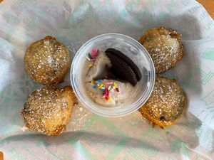 fried oreos with ice cream  #Veganuary at Tacotarian in San Diego