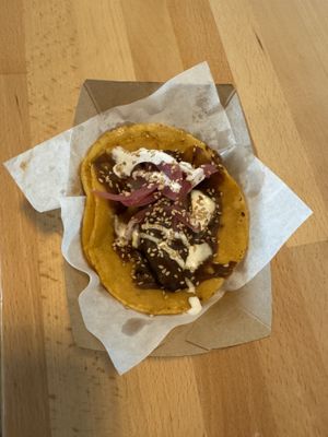 mole taco   at Tacotarian in San Diego
