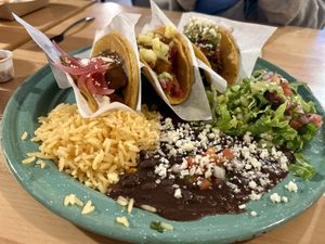 Taco platter  at Tacotarian in San Diego