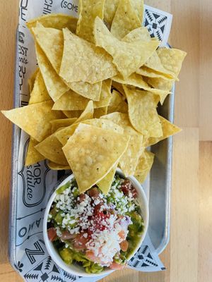 Guac and chips  at Tacotarian in San Diego