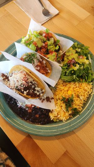 Taco plate at Tacotarian in San Diego