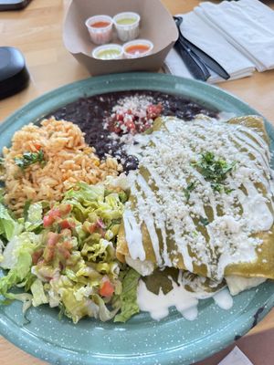 Enchiladas verdes  at Tacotarian in San Diego