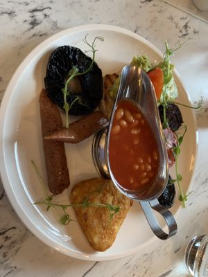 vegan english breakfast   at The Library At County Hall in South East London