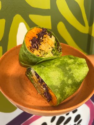 Big Buffalo cauliflower wrap at Plant Based Paradise - Kaimuki in Honolulu