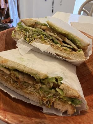 Thai sandwich, sooo good  at Plant Based Paradise - Kaimuki in Honolulu