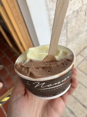 Chocolate-banana+pinneaple-mint  at Gelateria I Nonni in Rovinj