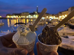 Avocado coconut and banana chocolate   at Gelateria I Nonni in Rovinj