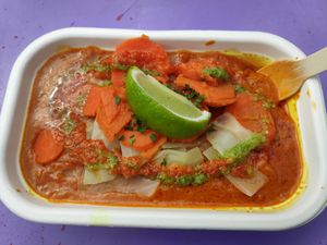 The classic domodar in the vegan version at Baobab - Food Stand in Copenhagen