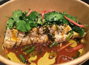 Tofu dish (too much coriander xD) at Smok Mok - Food Stall in Madrid