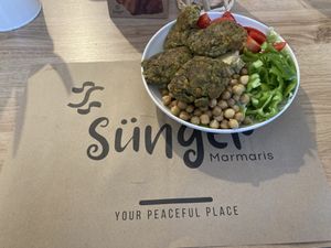 Vegan falafel bowl  at Sünger Butik Cafe in Marmaris