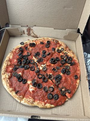 Marinara and black olives   at Siena's Pizzeria in Rockville