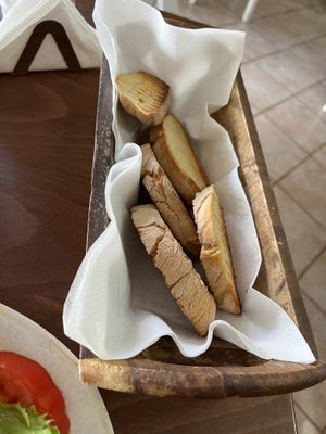 Toast that comes with it    at Heaven's Cafe in Naxos