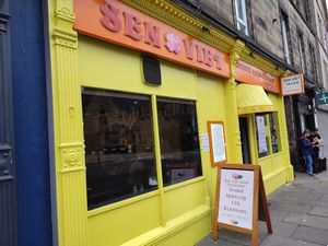 Outside at Sen Viet Vegan in Edinburgh