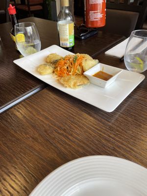 Fish cakes   at Sen Viet Vegan in Edinburgh