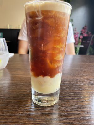 Iced Vietnamese coffee   at Sen Viet Vegan in Edinburgh