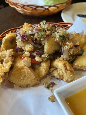 Salt & pepper fried mushrooms   at Sen Viet Vegan in Edinburgh