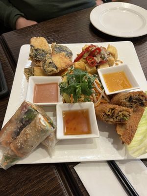 Variety appetizer   at Sen Viet Vegan in Edinburgh