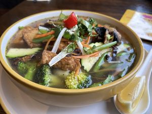 Pho soup   at Sen Viet Vegan in Edinburgh