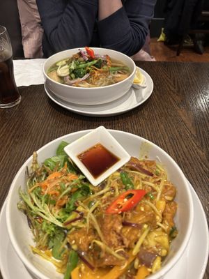 The lemongrass and chilli tofu and pho  at Sen Viet Vegan in Edinburgh