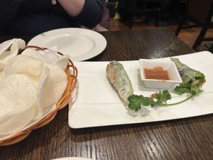  Vegan crackers and tofu summer rolls   at Sen Viet Vegan in Edinburgh