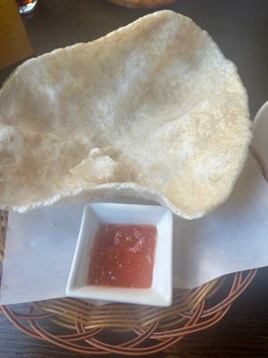 Sesame coconut crackers at Sen Viet Vegan in Edinburgh