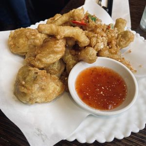 Deep fried mushrooms   at Sen Viet Vegan in Edinburgh
