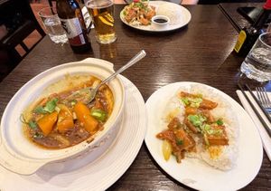 At the top: 12 Stir fried and chargrilled
At the front: 19. Hai Phong Caramel & Kohlrabi at Sen Viet Vegan in Edinburgh