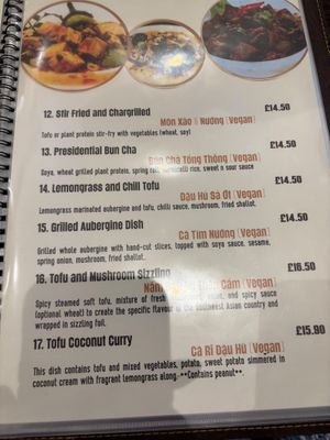 Another menu page at Sen Viet Vegan in Edinburgh