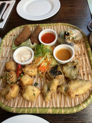 Starter sharing platter   at Sen Viet Vegan in Edinburgh