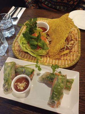 Summer rolls and xeo pancake at Non Viet Vegan in Edinburgh