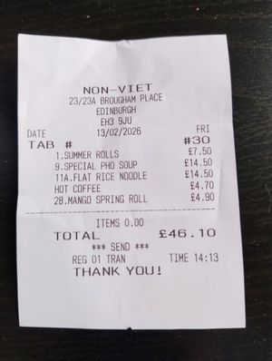  at Non Viet Vegan in Edinburgh