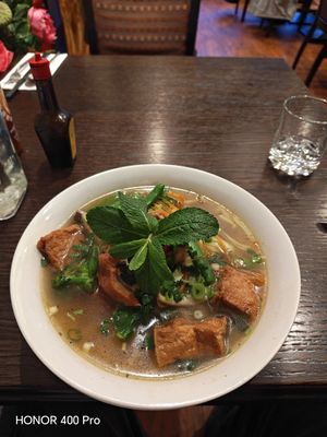 Pho soup at Non Viet Vegan in Edinburgh