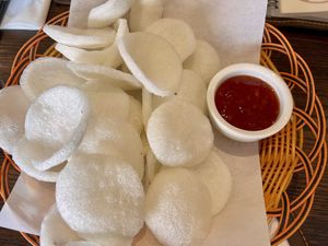 Crackers and dip   at Non Viet Vegan in Edinburgh