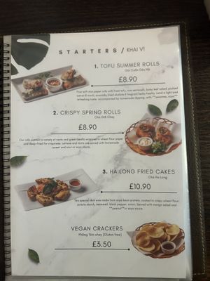 Menu   at Non Viet Vegan in Edinburgh