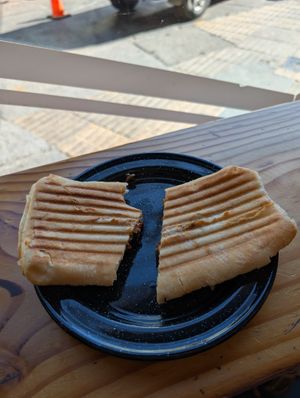 Panini Caprese with vegan cheese at PaniniCafe in Valparaiso