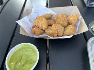 Plant based nuggets and goddess dipping sauce   at milkbread in Davidson