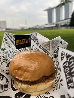 No cheese Classic version. Tasty and prefer to see some green veggies.  at The Goodburger - Marina Bay in Central Singapore