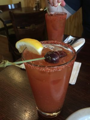 Vegan Bloody Mary  at Roscoe's Pizzeria in Takoma Park