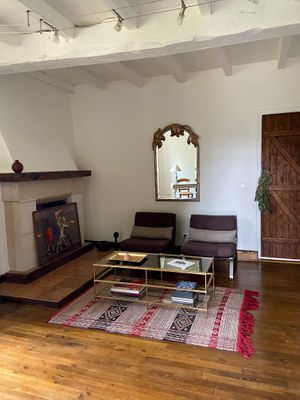 A comfortable reading corner.  at La Colline aux Licornes in Montbron