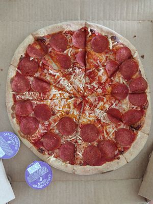 Vegan Pepperoni Pizza! at Domino's Pizza in North London