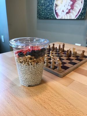 berry chia parfait (must specify pea vs whey protein)  at Nékter Juice Bar in Valparaiso