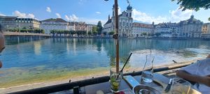 View from our table at Vincafe La Barca in Luzern