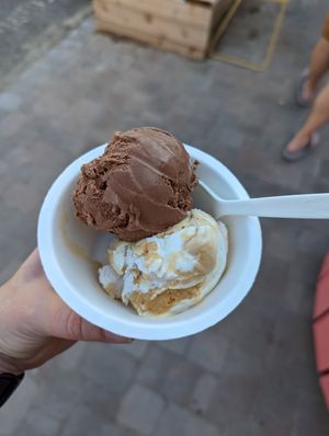 Cold brew and chocolate truffle at Jeni's Ice Creams in Durham