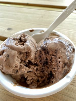 Vegan “Texas sheet cake"  at Jeni's Ice Creams in Durham