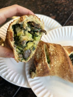 Vegan broccoli mushroom spinach roll  at Red Volpe Pizzeria Ristorante in Bethpage