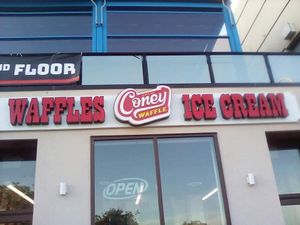 storefront at Coney Waffle in Brooklyn
