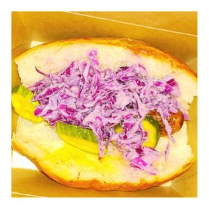 Plant-Based Sausage Sandwich (Beyond Brat) at Odd BBQ in Chantilly