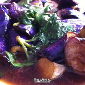 Eggplant with basil at Pu Ti in San Jose