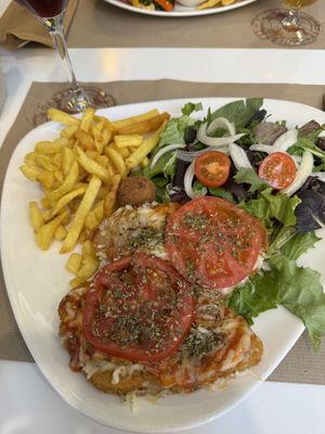Milanese escalope (vegan)  at Caravanserai in San Sebastian